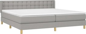vidaXL Κρεβάτι Boxspring με Στρώμα Αν. Πράσινο 160x200εκ Υφασμάτινο