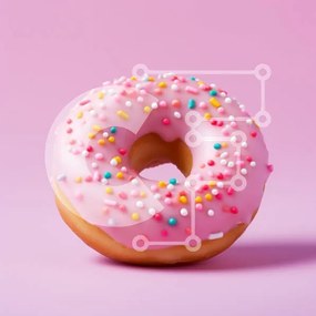 Σετ των 2 Intra Συλλεκτικό Ξύλινο Παζλ Plywood 4mm - Ροζ παγωμένο ντόνατ με ψεκασμούς Σε Ξύλινο Κουτί - Διαστάσεις: 10x10 cm – 25 κομμάτια