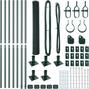 vidaXL Στύλος Περιφράξεων Πράσινο 10 x 1 μ (πλέγμα 13 mm)
