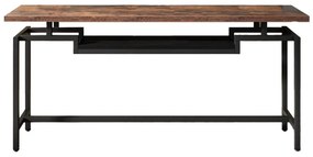 Κονσόλα Onole pakoworld σε καρυδί - μαύρο μέταλλο 180x35x82εκ (1 τεμάχια)