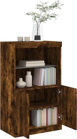 vidaXL Ντουλάπι με LED Καπνιστή Δρυς 60,5 x 37 x 100 εκ.