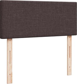 vidaXL Κρεβάτι Boxspring με Στρώμα Σκούρο Καφέ 120x200 εκ. Υφασμάτινο