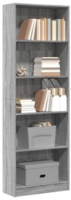 vidaXL Βιβλιοθήκη Γκρι Sonoma 60x24x176 εκ. από Επεξεργασμένο Ξύλο