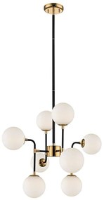 Φωτιστικό Οροφής Hariet 4202900 Black-Gold Viokef Metal, Glass
