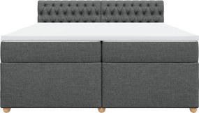 vidaXL Κρεβάτι Boxspring με Στρώμα Σκούρο Γκρι 200x200 εκ. Υφασμάτινο