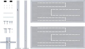vidaXL Πύλη Κήπου 85 x 70 εκ. Ανοξείδωτο Ατσάλι Ασημί Κλειδώσιμο