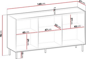 Μπουφές Tewos - 144.00Χ37.00Χ78.00cm