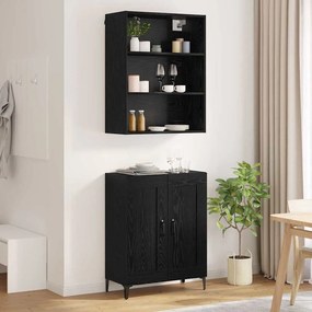 vidaXL Highboard 2 pcs Μαύρη δρυς Επεξεργασμένο ξύλο