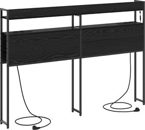 vidaXL Κεφαλάρι Αποθήκης με ράφι Μαύρη δρυς 98 cm Επεξεργασμένο ξύλο