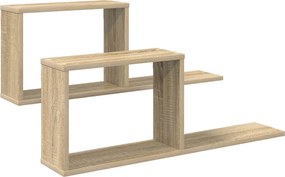 vidaXL Κρεμαστά ράφια 2 pcs Sonoma Δρυς 80 x 15 x 30 εκ