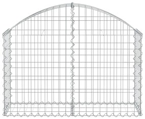 Συρματοκιβώτιο Τοξωτό 100x30x60/80εκ. από Γαλβανισμένο Χάλυβα - Ασήμι