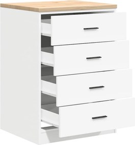 vidaXL ντουλάπι αποθήκευσης γκαράζ Λευκό 60x51x85 εκ μασίφ ξύλο πεύκο