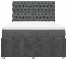 ΚΡΕΒΑΤΙ BOXSPRING ΜΕ ΣΤΡΩΜΑ ΣΚΟΥΡΟ ΓΚΡΙ 160X200 ΕΚ ΥΦΑΣΜΑΤΙΝΟ 3292115