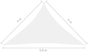 Πανί Σκίασης Τρίγωνο Λευκό 4 x 4 x 5,8 μ. από Ύφασμα Oxford - Λευκό