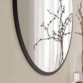 Stewehome στρογγυλός καθρέφτης μπάνιου μαύρος 60x1.2x60 cm