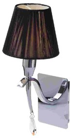 Φωτιστικό Τοίχου Textile WC1191 Black Crystal, Metal