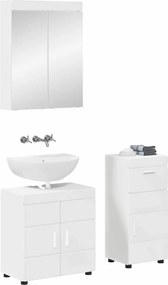 vidaXL Σετ Επίπλων Μπάνιου TULUM 3 pcs Λευκό 60 x 34 x 63 εκ
