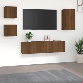 vidaXL Σετ Επίπλων Τηλεόρασης 5 Τεμαχίων Καφέ δρυς Επεξ. Ξύλο