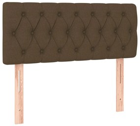 Κρεβάτι Boxspring με Στρώμα Σκούρο Καφέ 90x200 εκ. Υφασμάτινο - Καφέ