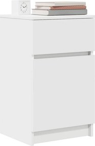 vidaXL Κομοδίνα 2 τεμ. Λευκά 39x35x65 εκ. από Επεξεργασμένο Ξύλο