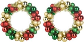 vidaXL Χριστουγεννιάτικα Στεφάνια Μπάλλας 2 pcs Πολύχρωμο