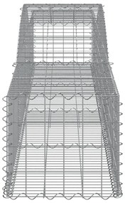 Συρματοκιβώτια Τοξωτά 2 τεμ. 400x50x40/60 εκ. Γαλβαν. Ατσάλι - Ασήμι