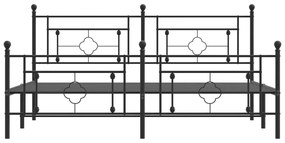 vidaXL Πλαίσιο Κρεβατιού Χωρ. Στρώμα&Ποδαρικό Μαύρο 180x200εκ. Μέταλλο