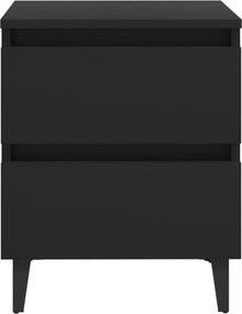 vidaXL Κομοδίνο Μαύρο 40 x 35 x 50 εκ. από Επεξ. Ξύλο