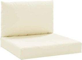 vidaXL Μαξιλάρια Παλέτας 2 τεμ. Κρεμ Λευκά Ριγέ από Ύφασμα Oxford