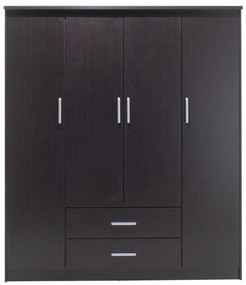 Ντουλάπα ρούχων τετράφυλλη OLYMPUS χρώμα wenge 159x57x183εκ 159x57x183 εκ.