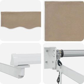 vidaXL Ηλεκτρικό Αναδιπλούμενο Σκίαστρο Μπεζ 3,5 x 2,5 μ