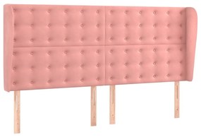 vidaXL Κρεβάτι Boxspring με Στρώμα &amp; LED Ροζ 160x200 εκ. Βελούδινο