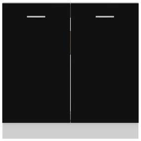 Ντουλάπι Νεροχύτη Μαύρο 80x46x81,5 εκ. Επεξ. Ξύλο - Μαύρο