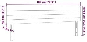 vidaXL Κεφαλάρι Κρεβατιού LED Ανοιχτό Γκρι 180x5x78/88 εκ. Υφασμάτινο