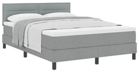vidaXL Κρεβάτι box spring με στρώμα Ανοιχτό γκρι 140 x 200 cm ύφασμα