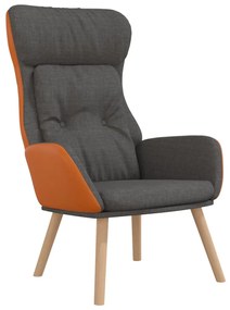 vidaXL Πολυθρόνα Relax Σκούρο Γκρι από Ύφασμα και PVC