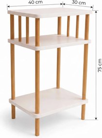 Κομοδίνο Λευκό MAES 40x30x75