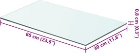 vidaXL Ράφια Πάνελ 2 τεμ. Διάφανα 60 x 30 εκ. Γυάλινα