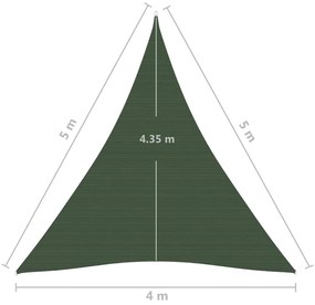 Πανί Σκίασης Σκούρο Πράσινο 4 x 5 x 5 μ. από HDPE 160 γρ./μ² - Πράσινο