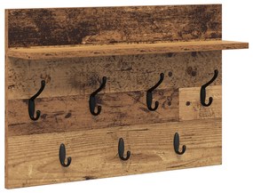 vidaXL Τοίχου Κρεμάστρα Παλαιό ξύλο 60 x 40 x 12 cm Επεξεργασμένο ξύλο