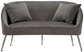 SILVERY Διθέσιος Καναπές με Μαξιλάρια Γκρι/Ασημένιος 137x69