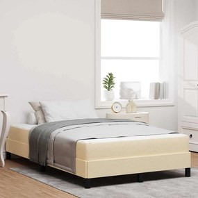 vidaXL Κρεβάτι με ελατήρια Κρεμ 120 x 190 cm ύφασμα