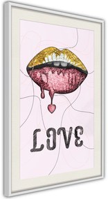 Αφίσα - Lip Gloss and Love - 20x30 - Μαύρο - Χωρίς πασπαρτού