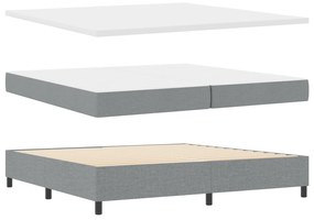 vidaXL κρεβάτι Box Spring με στρώμα  Ανοιχτό γκρι 200x200 εκ. Υφασμάτινο