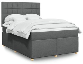 ΚΡΕΒΑΤΙ BOXSPRING ΜΕ ΣΤΡΩΜΑ ΣΚΟΥΡΟ ΓΚΡΙ 160X200 ΕΚ ΥΦΑΣΜΑΤΙΝΟ 3293632