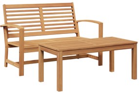 vidaXL Σετ Καναπέ Κήπου 2 pcs Καστανό Μασίφ ξύλο teak