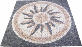 vidaXL Μωσαϊκά Πλακάκια Ήλιος Πολύχρωμο 120 x 120 cm Μάρμαρο