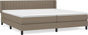 vidaXL Κρεβάτι Boxspring με Στρώμα Taupe 200x200 εκ. Υφασμάτινο