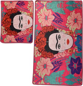 Bathmat Set (2 Pieces) Frida - Pink Multicolor