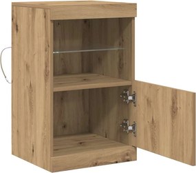 vidaXL Πλευρικό Τραπέζι LED Artisan Oak 41 x 37 x 67 εκ